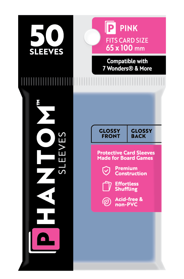 Phantom Sleeves: Pink Size (65mm x 100mm) 50 ct (ONLINE ORDER ONLY)