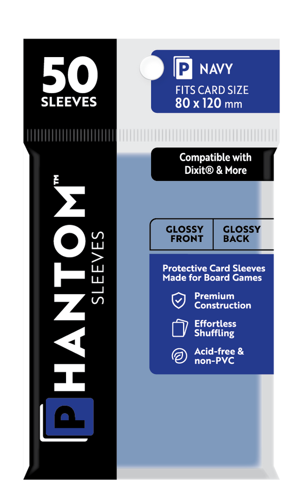 Phantom Sleeves: Navy Size (80mm x 120mm) 50 ct (ONLINE ORDER ONLY)