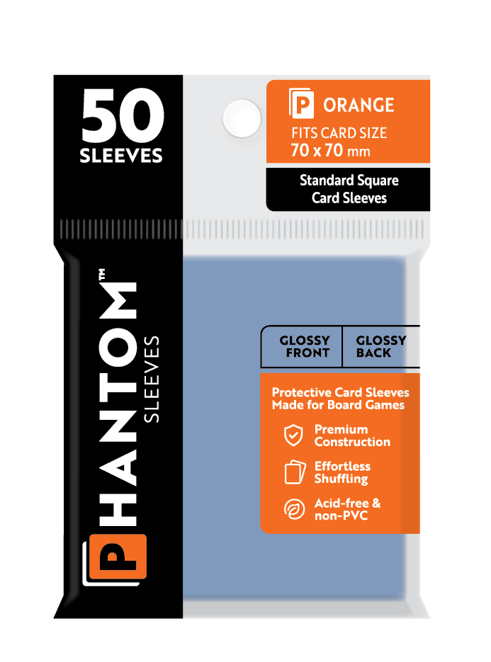 Phantom Sleeves: Orange Size (70mm x 70mm) 50 ct (ONLINE ORDER ONLY)
