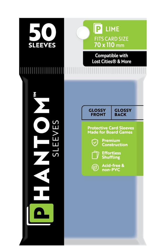 Phantom Sleeves: Lime Size (70mm x 110mm) 50 ct (ONLINE ORDER ONLY)