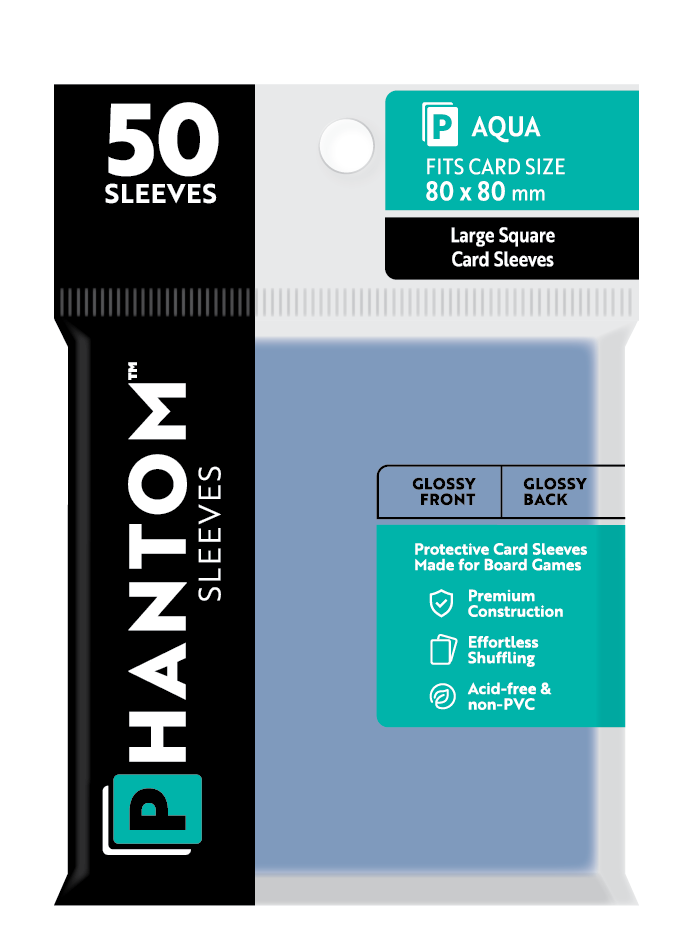 Phantom Sleeves: Aqua Size (80mm x 80mm) 50 ct (ONLINE ORDER ONLY)