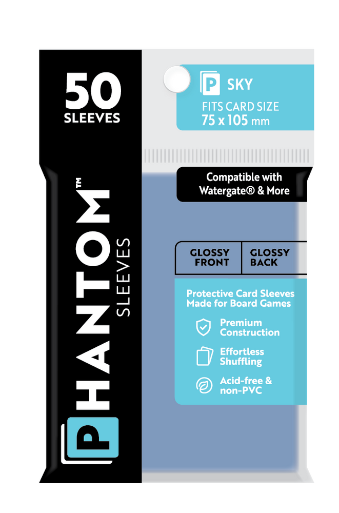 Phantom Sleeves: Sky Size (75mm x 105mm) 50 ct (ONLINE ORDER ONLY)