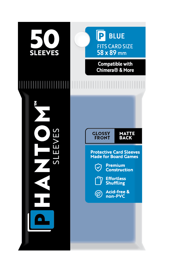 Phantom Sleeves: Blue Size (58mm x 89mm) 50 ct (ONLINE ORDER ONLY)