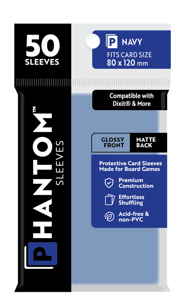 Phantom Sleeves: Navy Size (80mm x 120mm) 50 ct (ONLINE ORDER ONLY)