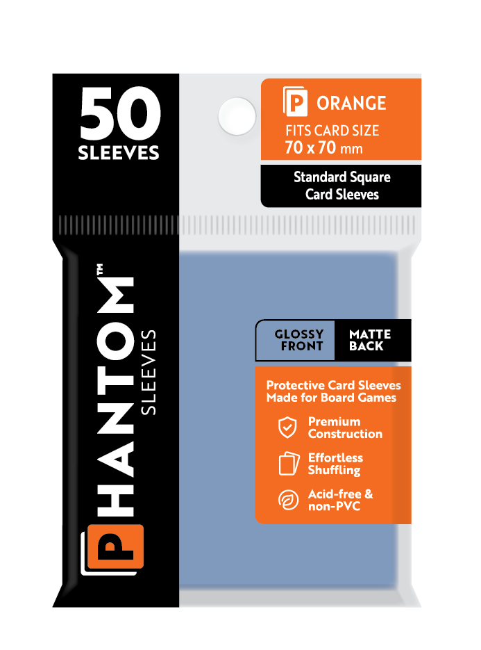 Phantom Sleeves: Orange Size (70mm x 70mm) 50 ct (ONLINE ORDER ONLY)