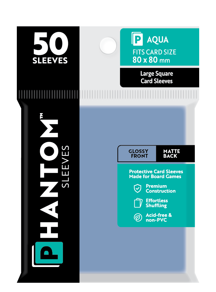 Phantom Sleeves: Aqua Size (80mm x 80mm) 50 ct (ONLINE ORDER ONLY)