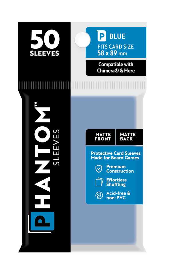 Phantom Sleeves: Blue Size (58mm x 89mm) 50 ct (ONLINE ORDER ONLY)