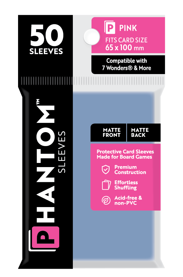 Phantom Sleeves: Pink Size (65mm x 100mm) 50 ct (ONLINE ORDER ONLY)