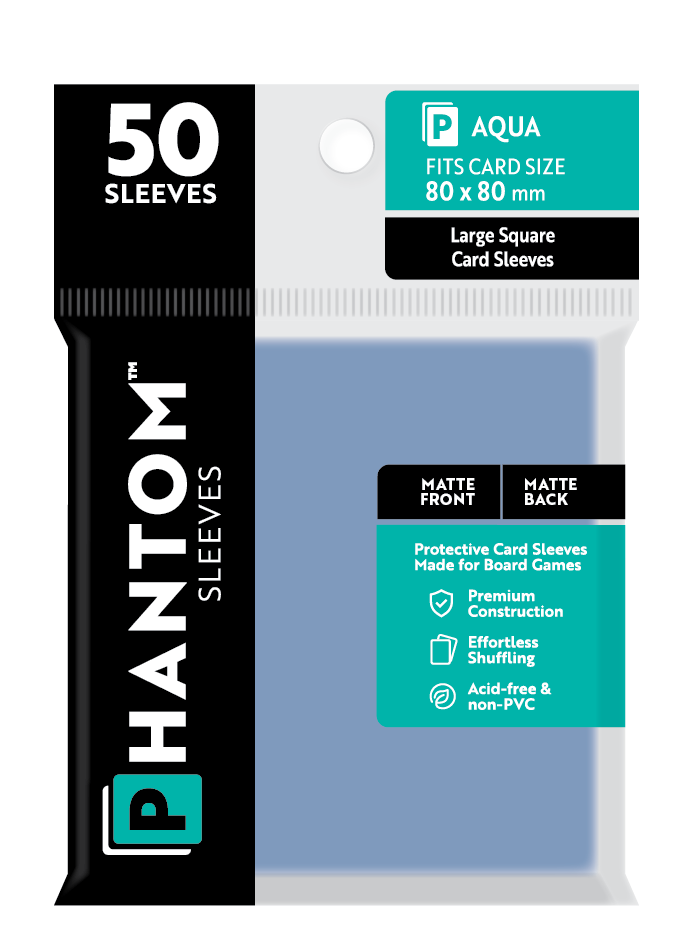 Phantom Sleeves: Aqua Size (80mm x 80mm) 50 ct (ONLINE ORDER ONLY)