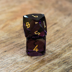 Deep Plum Multifaceted Glass Dice Set (ONLINE ORDER ONLY)