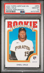 2022 TOPPS HERITAGE HIGH NUMBER ROOKIE PERFORMERS ONEIL CRUZ #RP5 - PSA 10 (Online Order Only)