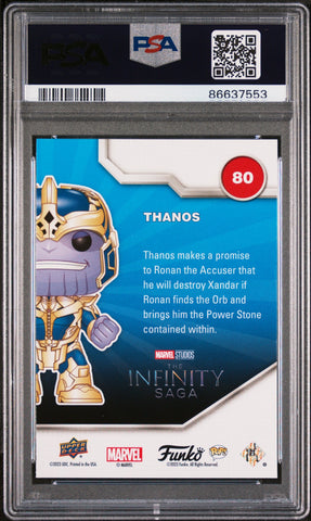 2023 UPPER DECK FUNKO POP MARVEL  THANOS PLATINUM #80  PSA 10 (Online Order Only)