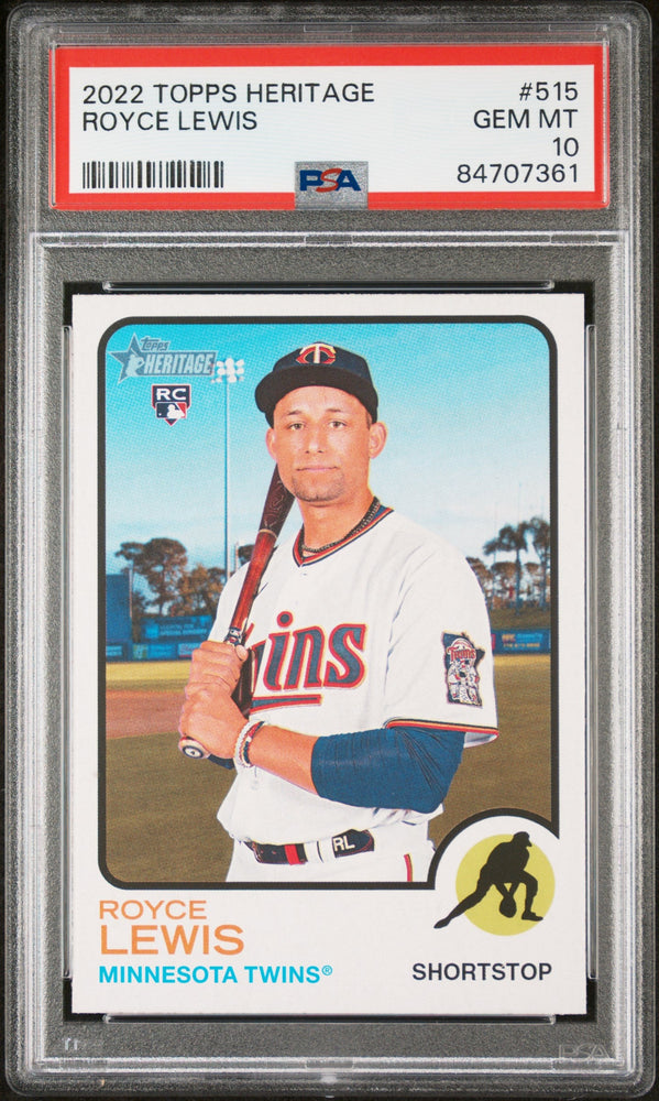 2022 TOPPS HERITAGE ROYCE LEWIS  #515 - PSA 10 ROOKIE CARD (Online Order Only)