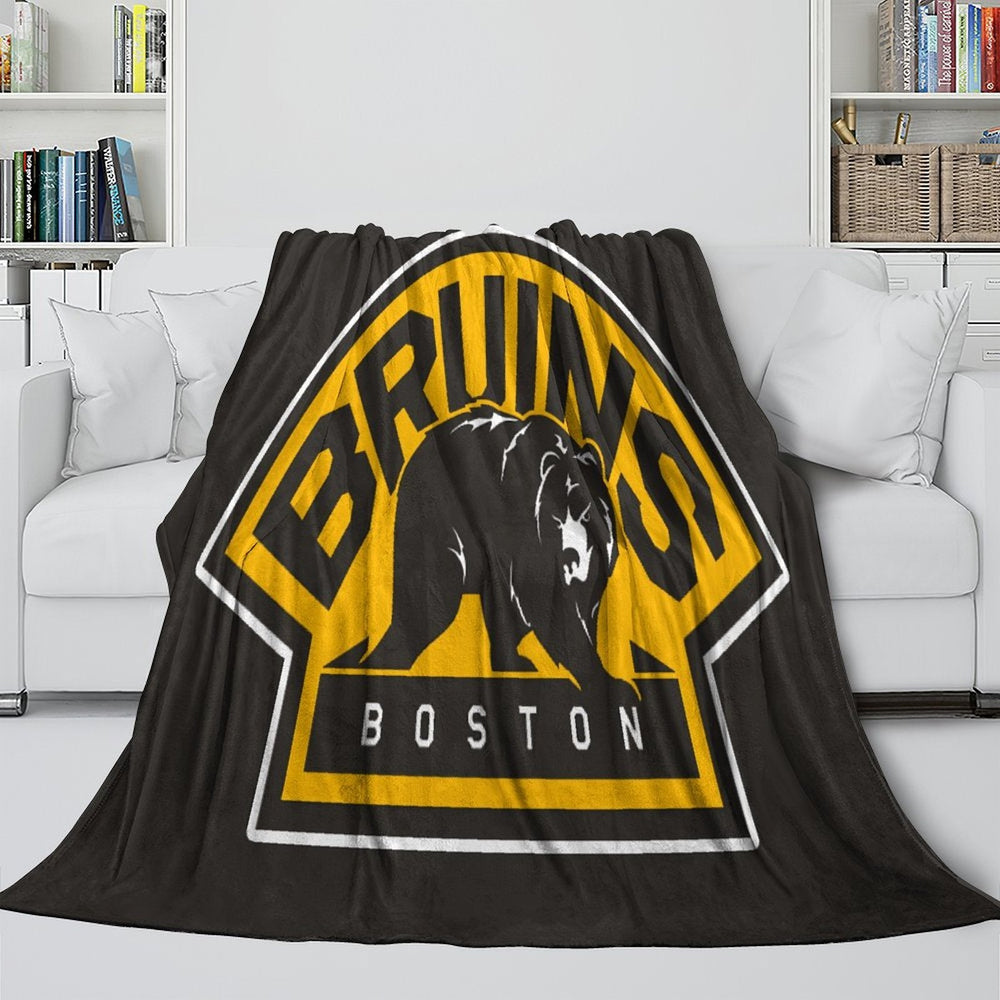 Boston Bruins Blanket Flannel Throw Kids Room Decoration (Online Order Only)