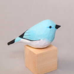 Hand-Carved Wooden Bird Figurine – Blue (ONLINE ORDER ONLY)