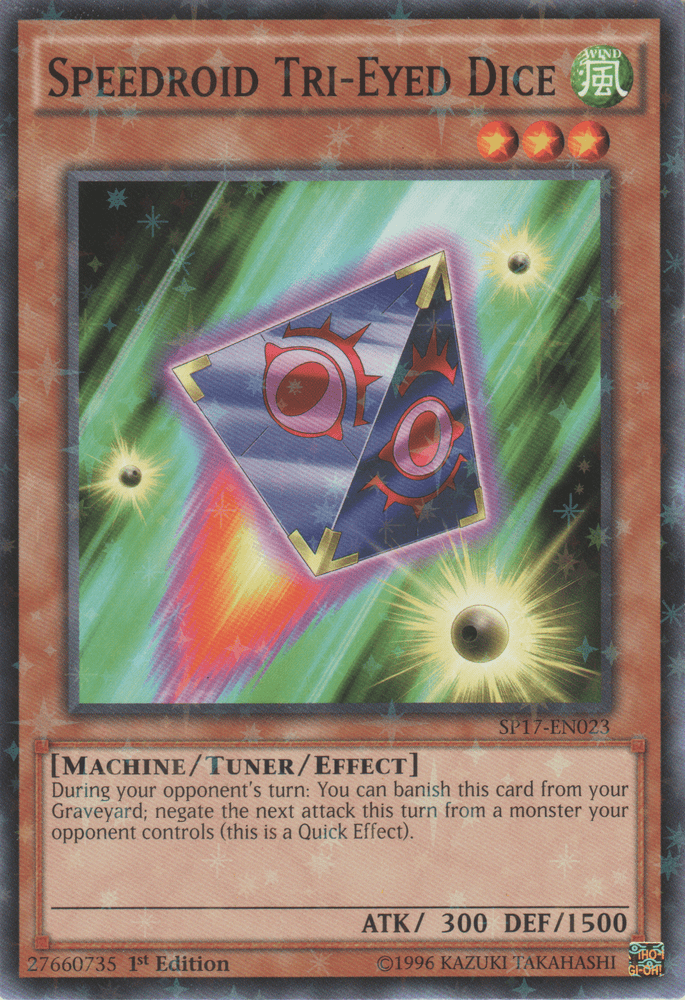 Speedroid Tri-Eyed Dice [SP17-EN023] Starfoil Rare (ONLINE ORDER ONLY)