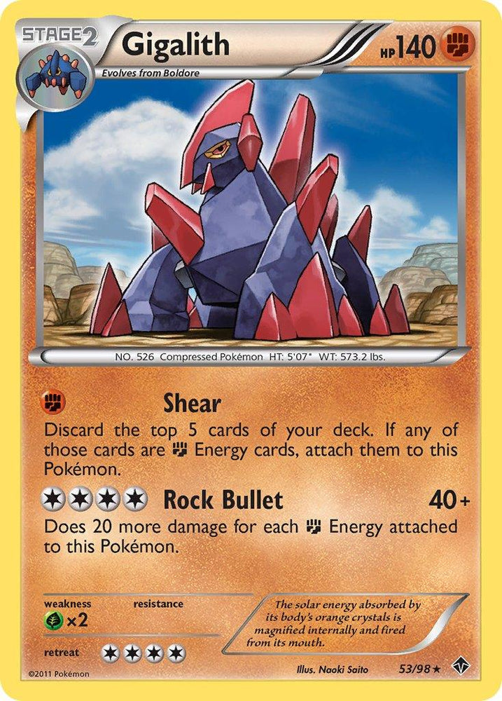 Gigalith (53/98) (Cracked Ice Holo) (Blister Exclusive) [Black & White: Emerging Powers] (Online Only)