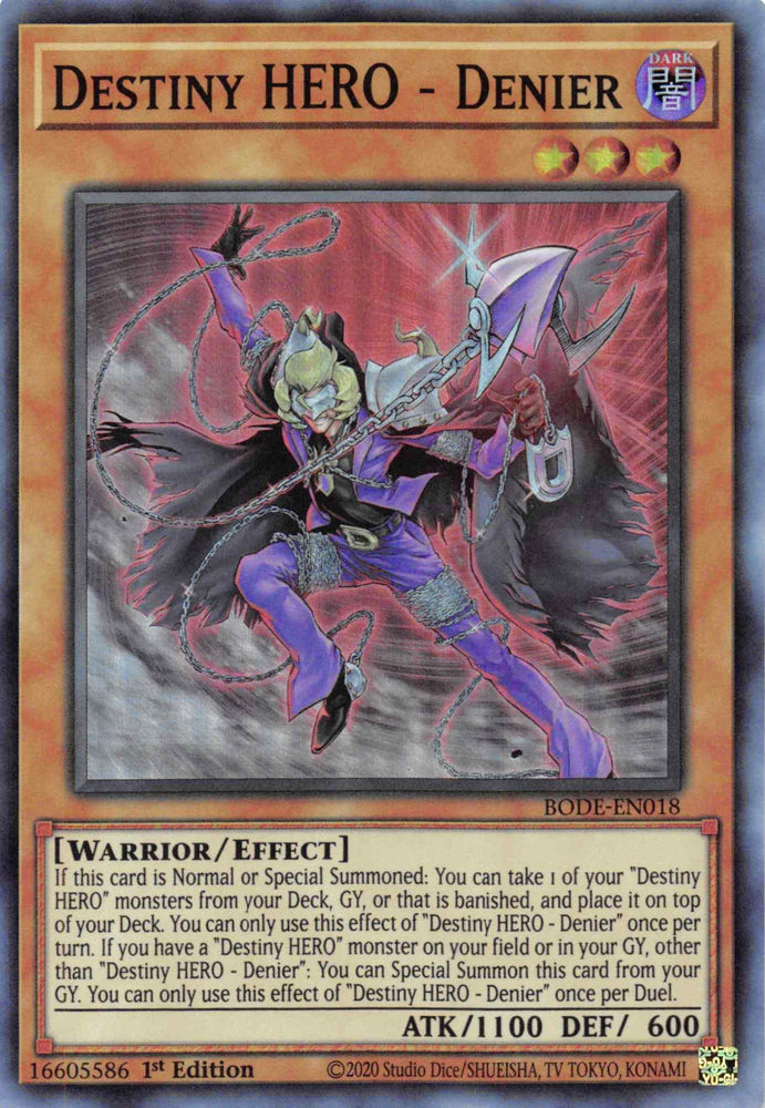 Destiny HERO - Denier [BODE-EN018] Super Rare (ONLINE ORDER ONLY)