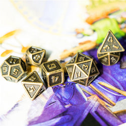 Bronze Mini Metal Dice Ancient Effect | (10mm to 15mm) 7-Dice Udixi RPG (Online Only)