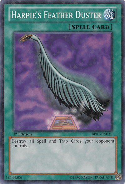 Harpie's Feather Duster [BP01-EN035] Starfoil Rare (ONLINE ORDER ONLY)
