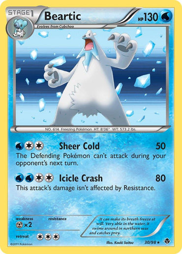 Beartic (30/98) (Cracked Ice Holo) (Blister Exclusive) [Black & White: Emerging Powers] (Online Only)