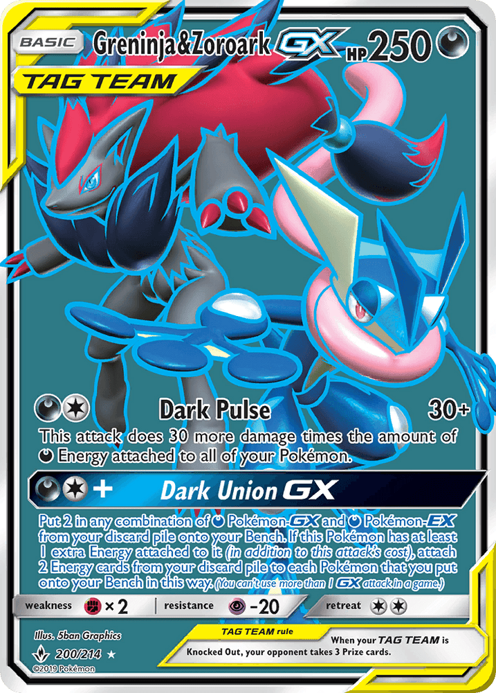 Greninja & Zoroark GX (200/214) [Sun & Moon: Unbroken Bonds] (Online Only)