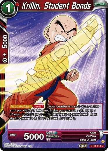 Krillin, Student Bonds (BT21-018) [Wild Resurgence] (ONLINE ORDER ONLY)