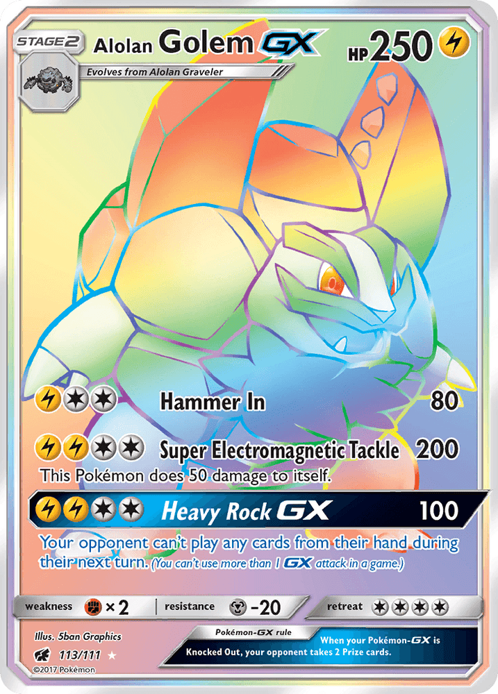 Alolan Golem GX (113/111) [Sun & Moon: Crimson Invasion] (Online Only)
