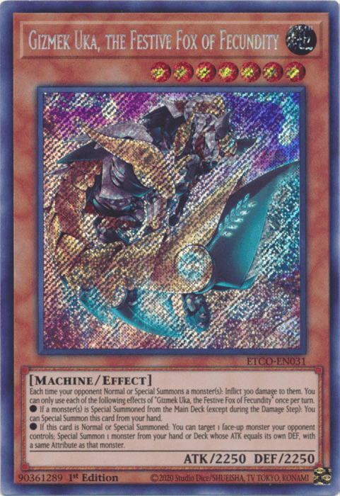 Gizmek Uka, the Festive Fox of Fecundity [ETCO-EN031] Secret Rare (ONLINE ORDER ONLY)