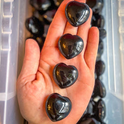 3cm Black Obsidian Crystal Hearts for Valentines Day Gifts (ONLINE ORDER ONLY)