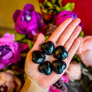 3cm Black Obsidian Crystal Hearts for Valentines Day Gifts (ONLINE ORDER ONLY)