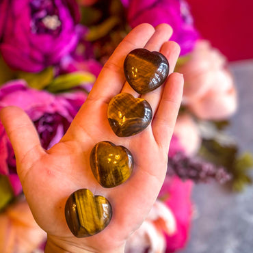 3cm Gold Tigers Eye Crystal Hearts (ONLINE ORDER ONLY)