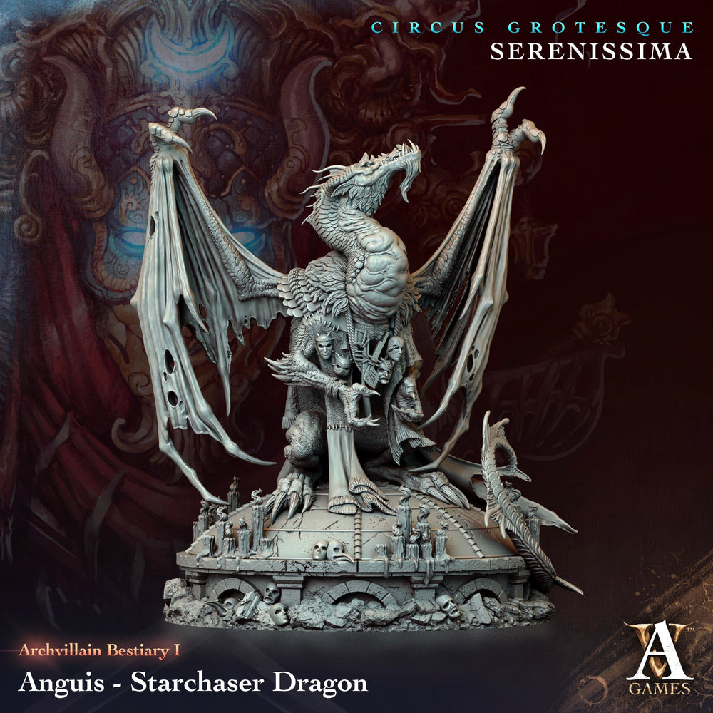 3D Printed Archvillain Games Archvillain Bestiary Vol. I Anguis - Starchaser Dragon 28 32mm D&D (Online Only)