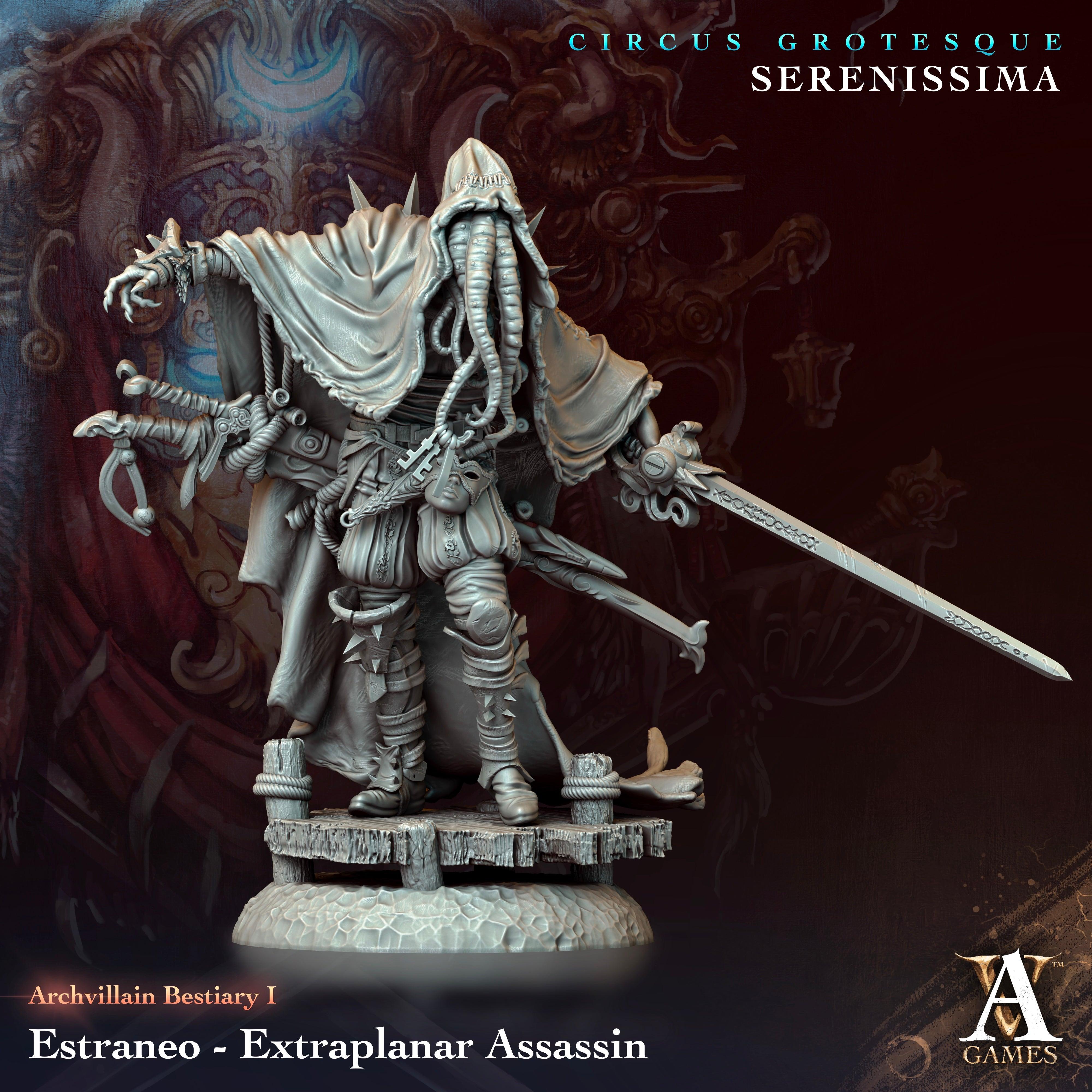 3D Printed Archvillain Games Archvillain Bestiary Vol. I  Estraneo - Extraplanar Assasin 28 32mm D&D (Online Only)