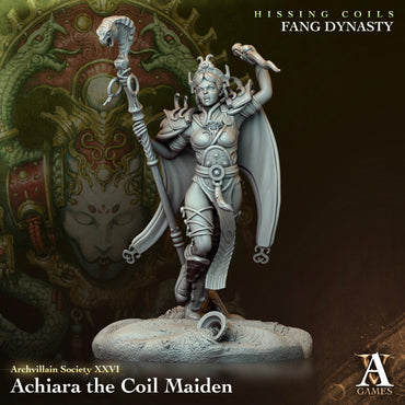 3D Printed Archvillain Games Archvillain Society Vol. XXVI Achiara The Coil Maiden 28 32mm D&D (Online Only)