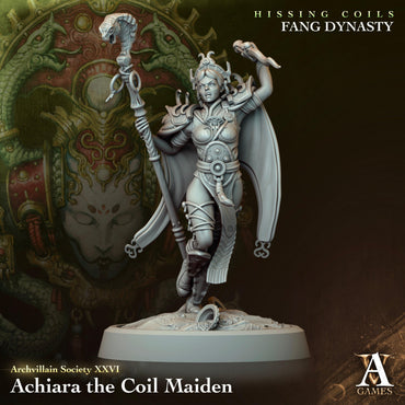 3D Printed Archvillain Games Archvillain Society Vol. XXVI Achiara The Coil Maiden 28 32mm D&D (Online Only)
