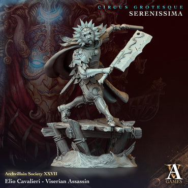 3D Printed Archvillain Games Archvillain Society Vol. XXVII Elio Cavalieri - Viserian Assassin 28 32mm D&D (Online Only)
