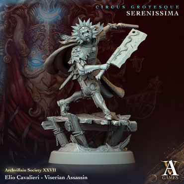 3D Printed Archvillain Games Archvillain Society Vol. XXVII Elio Cavalieri - Viserian Assassin 28 32mm D&D (Online Only)