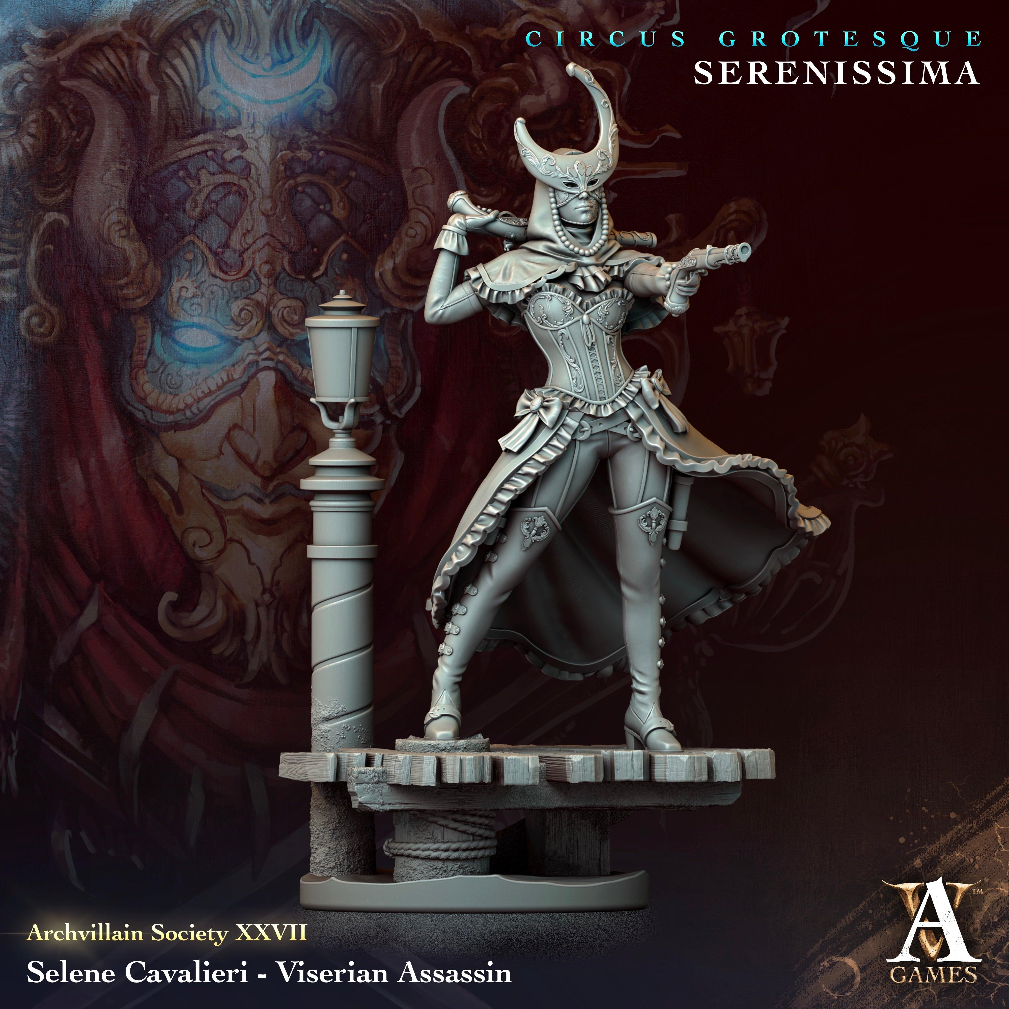 3D Printed Archvillain Games Archvillain Society Vol. XXVII  Selene Cavalieri - Viserian Assassin 28 32mm D&D (Online Only)