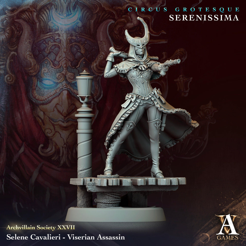 3D Printed Archvillain Games Archvillain Society Vol. XXVII  Selene Cavalieri - Viserian Assassin 28 32mm D&D (Online Only)