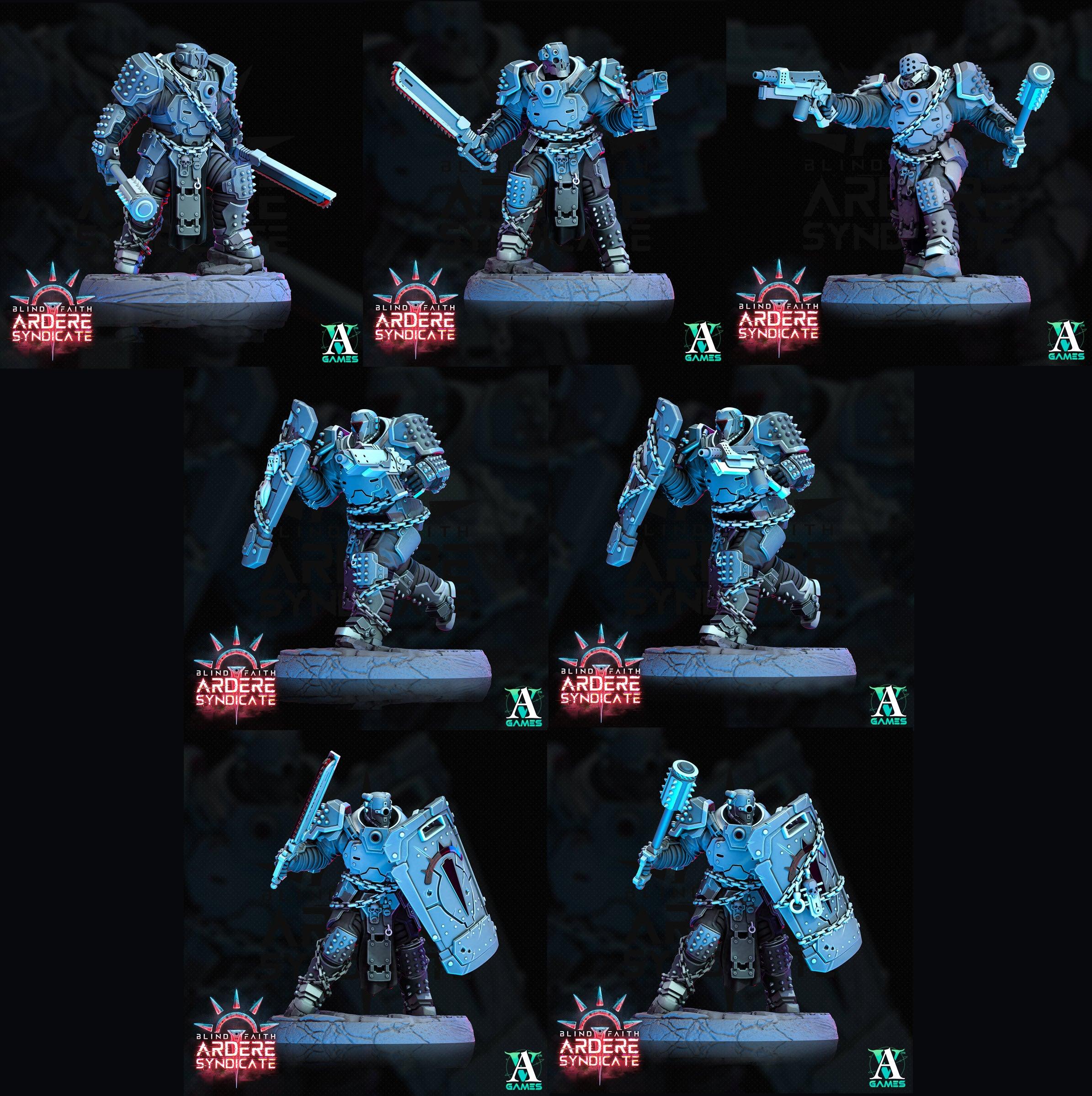 3D Printed Archvillain Games Arderite Heavy Infantry Blind Faith - Ardere Syndicate 28 32mm D&D (Online Only)