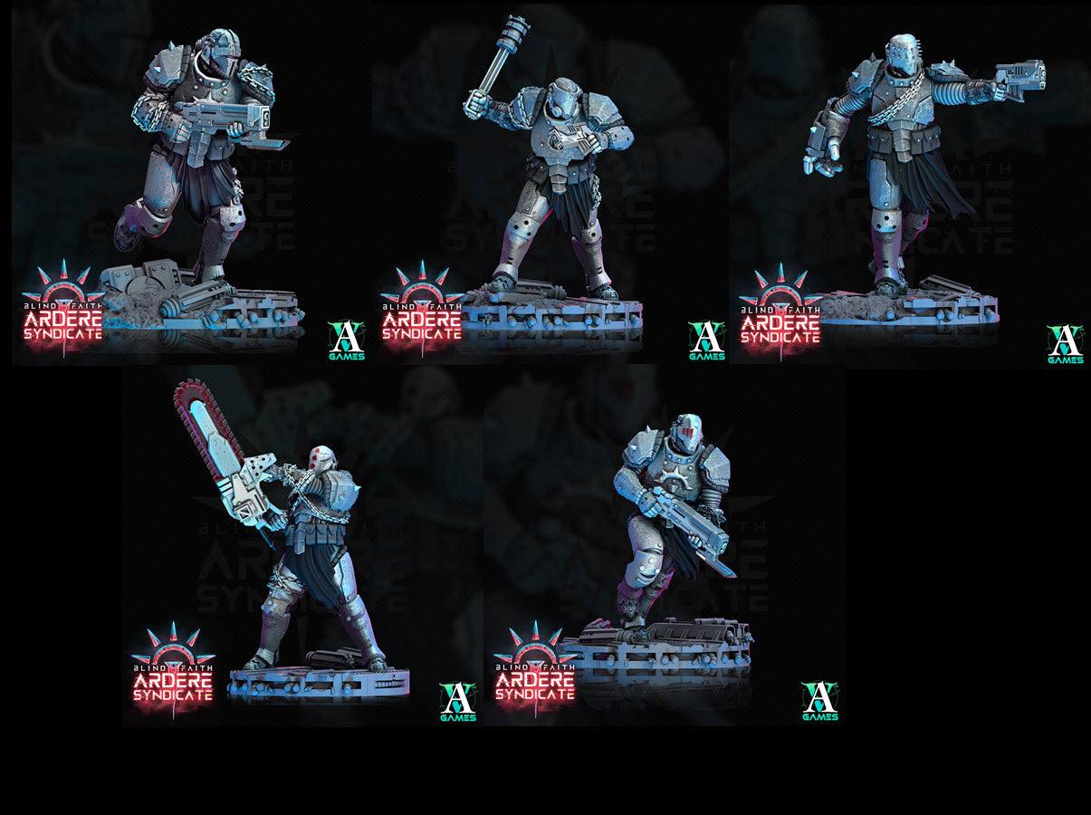 3D Printed Archvillain Games Arderite Light Infantry Blind Faith - Ardere Syndicate 28 32mm D&D (Online Only)
