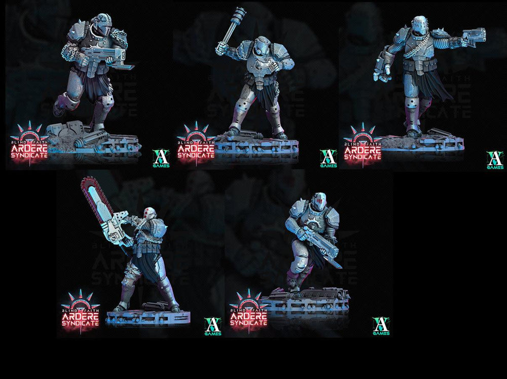 3D Printed Archvillain Games Arderite Light Infantry Blind Faith - Ardere Syndicate 28 32mm D&D (Online Only)