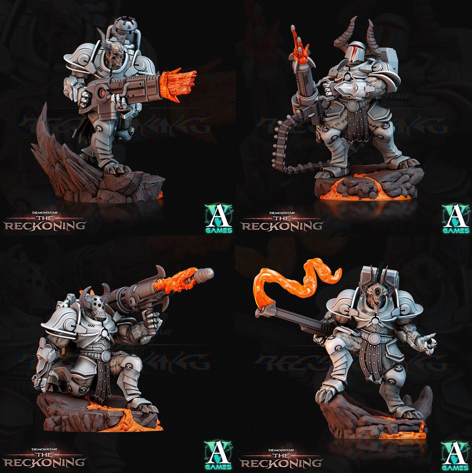 3D Printed Archvillain Games Armari Heavy Infantry Demonstar - The Reckoning 28 32mm D&D (Online Only)