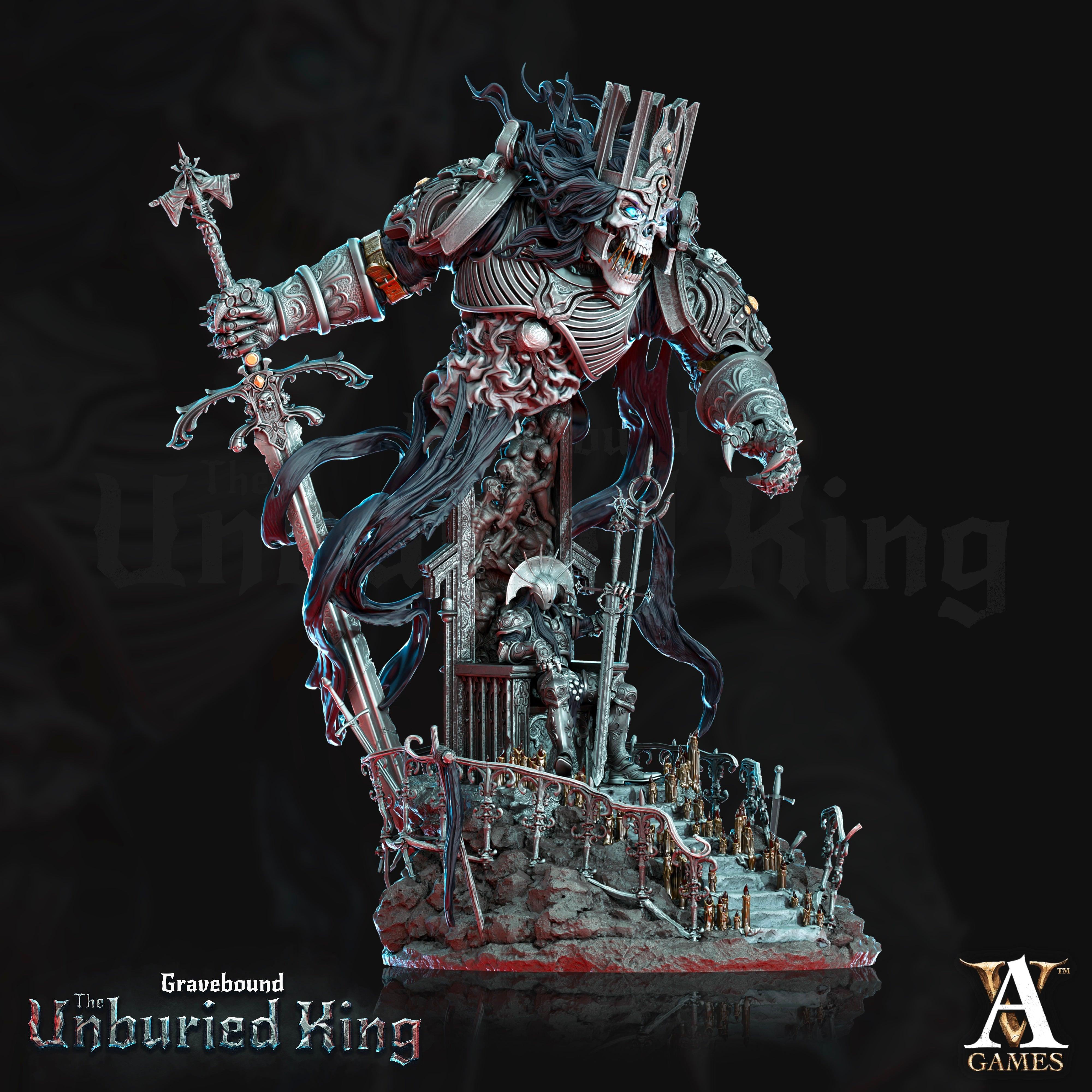 3D Printed Archvillain Games Atrum Rex - Gravebound The Unburied King 28 32mm D&D (Online Only)
