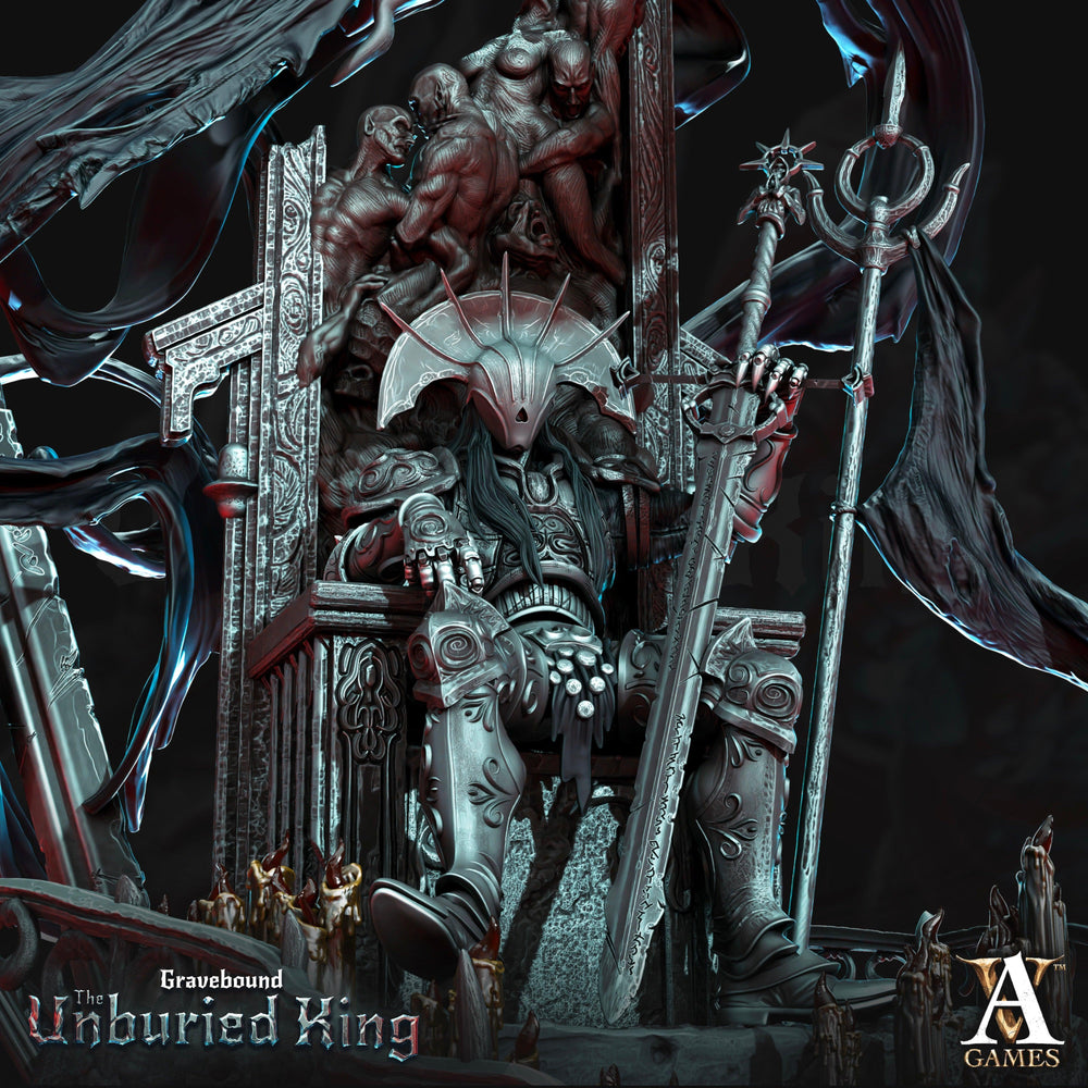 3D Printed Archvillain Games Atrum Rex - Gravebound The Unburied King 28 32mm D&D (Online Only)