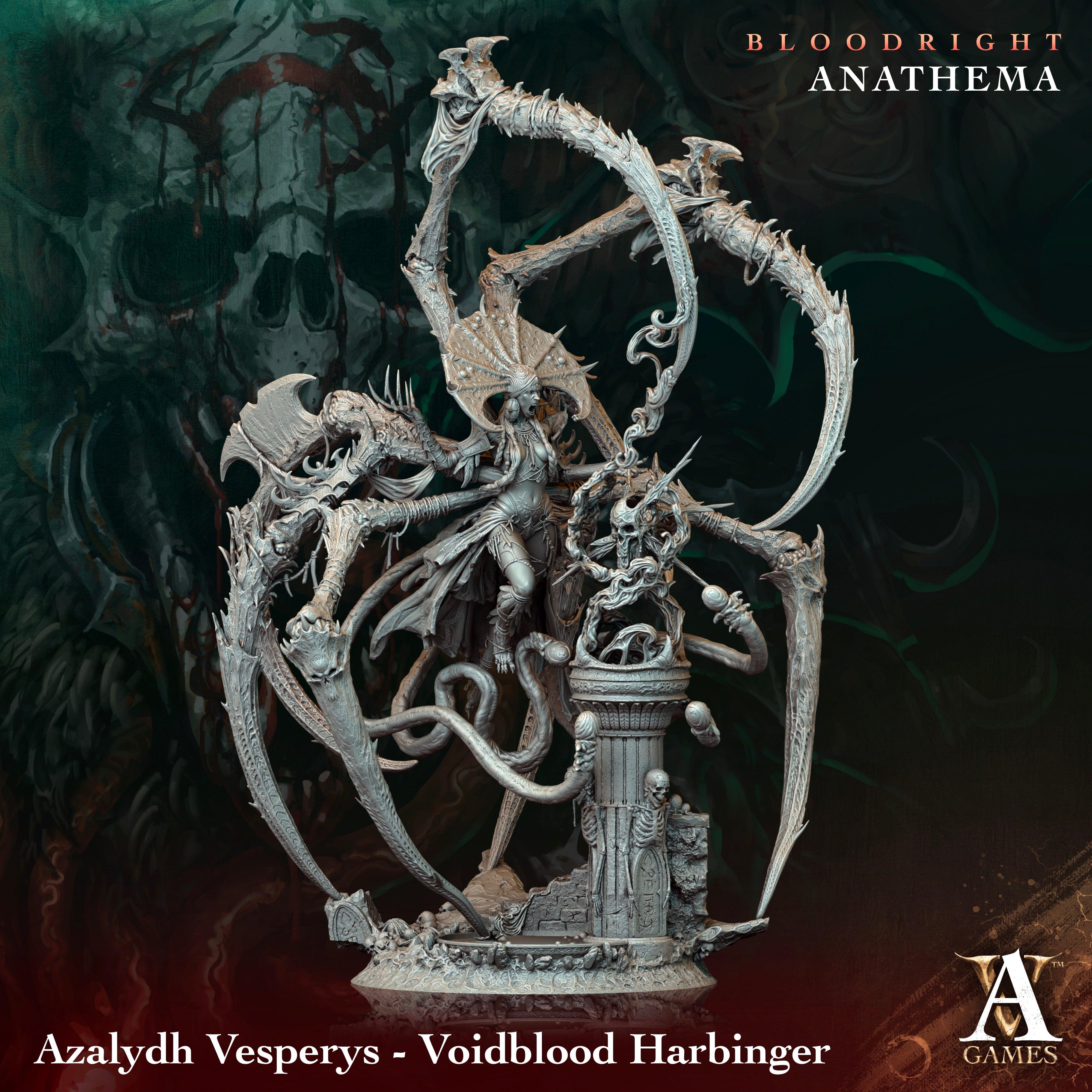 3D Printed Archvillain Games Azalydh Vesperys - Voidblood Harbinger Bloodright - Anathema 28 32mm D&D (Online Only)