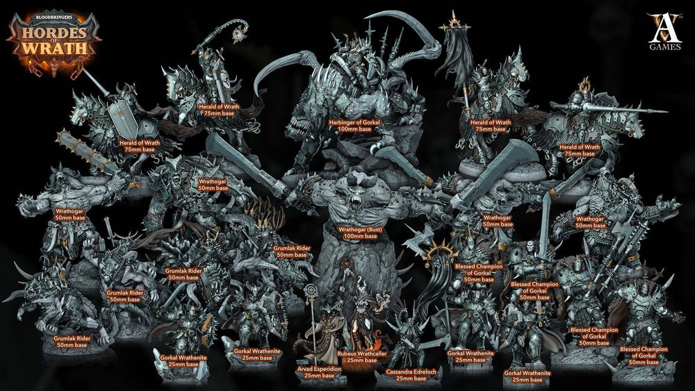 3D Printed Archvillain Games Bloodbringers - Hordes of Wrath Grumlak Riders 28 32mm D&D (Online Only)