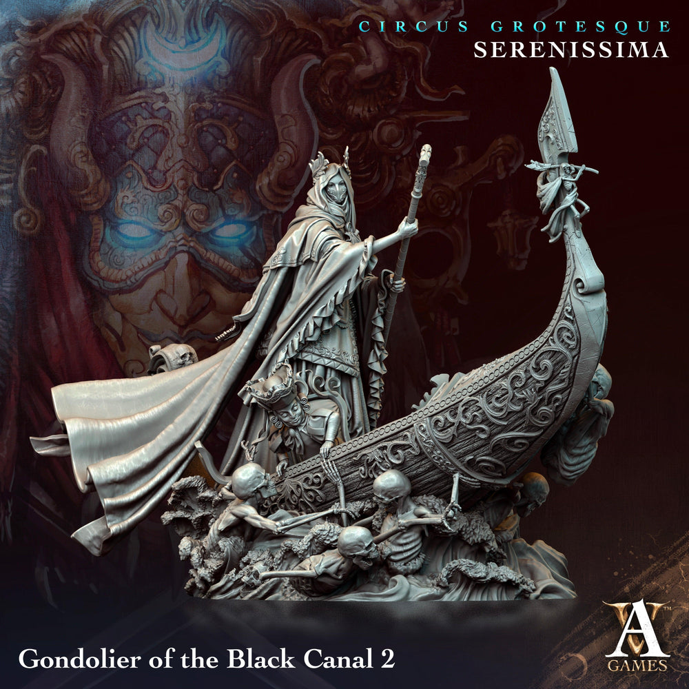 3D Printed Archvillain Games Circus Grotesque - Serenissima Gondoliers of the Black Canal 28 32mm D&D (Online Only)