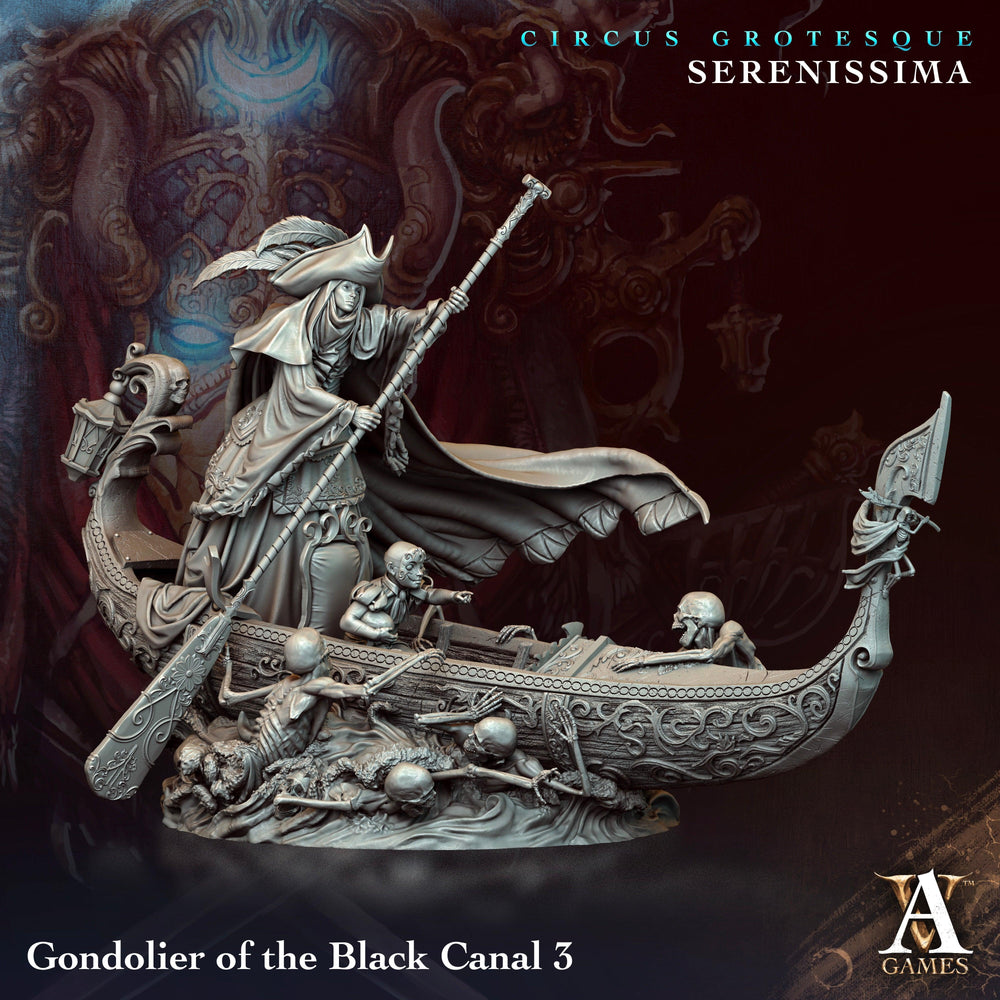 3D Printed Archvillain Games Circus Grotesque - Serenissima Gondoliers of the Black Canal 28 32mm D&D (Online Only)